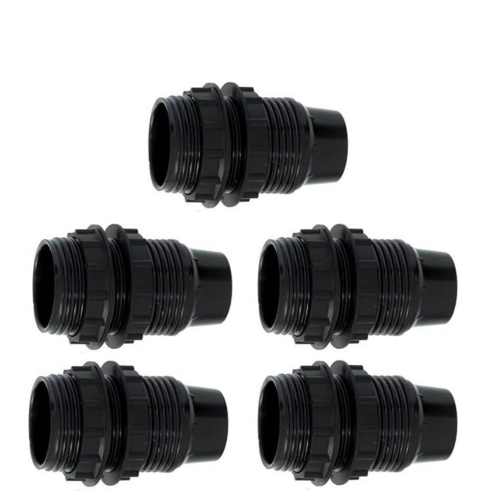 Lamphouder + 2 ringen - E14 - Zwart - Per 5 stuks-0