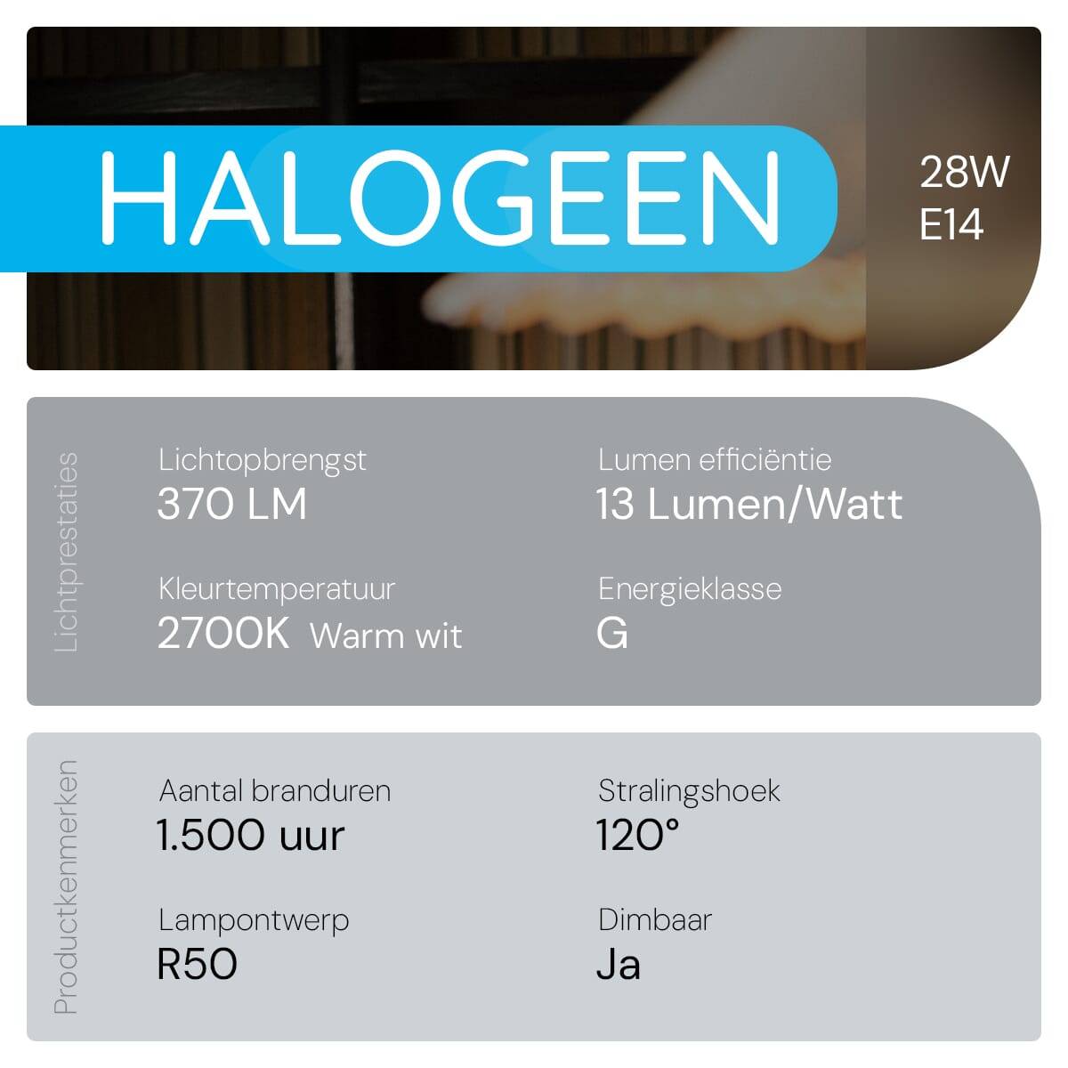 Modee E14 Halogeen Lamp Dimbaar 28W ECO - 370lm - 2700K - Warm Wit - ECO Halogeen Reflectorlamp R50 - 10 stuks-3