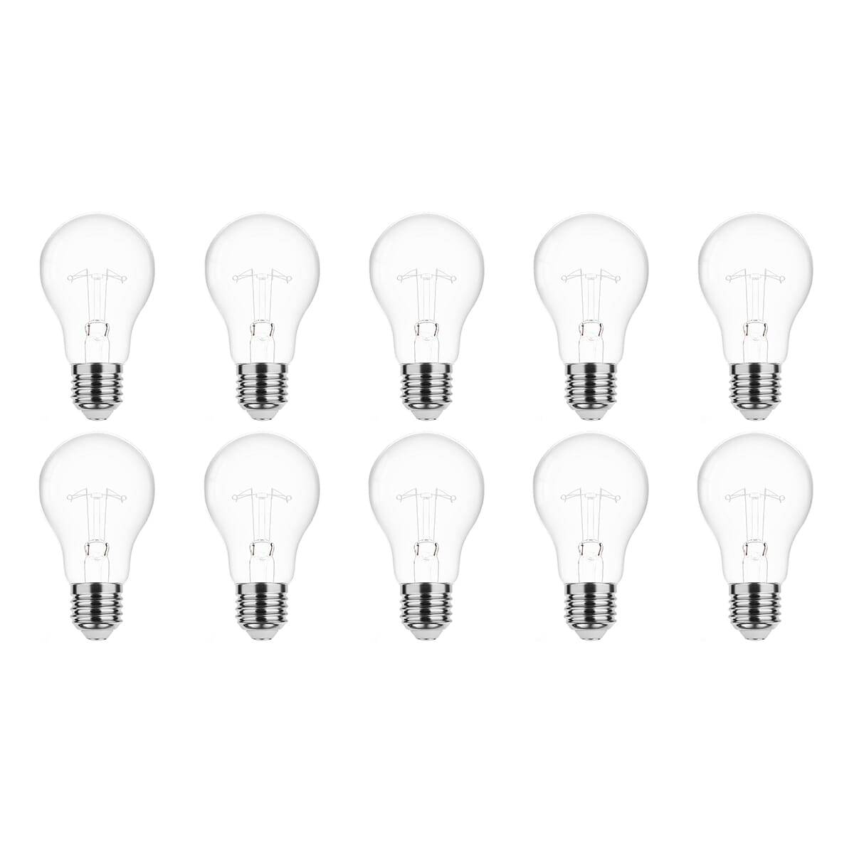 Technik E27 Wolfraam-Gloeilamp Dimbaar 60W - 2700K - Warm Wit - Gloeilamp Globe A55 - 10 stuks-0