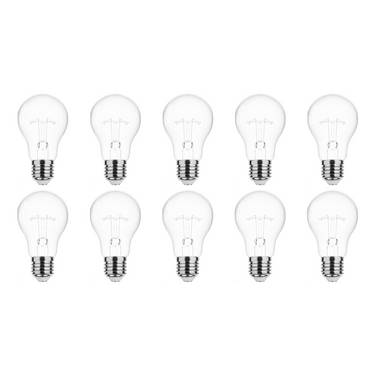 Technik E27 Wolfraam-Gloeilamp Dimbaar 60W - 2700K - Warm Wit - Gloeilamp Globe A55 - 10 stuks