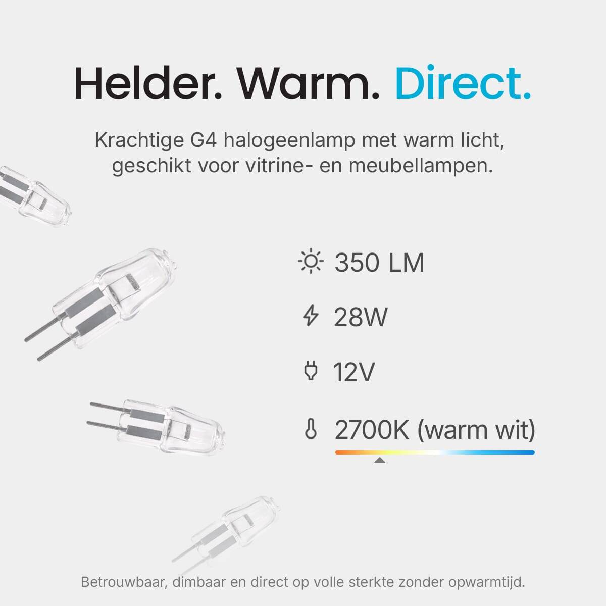 Modee Halogeen Lamp G4 - 28W 2700K 350 LM 12V - Halogeen Lamp insteek - Warm Wit - 10 stuks-1