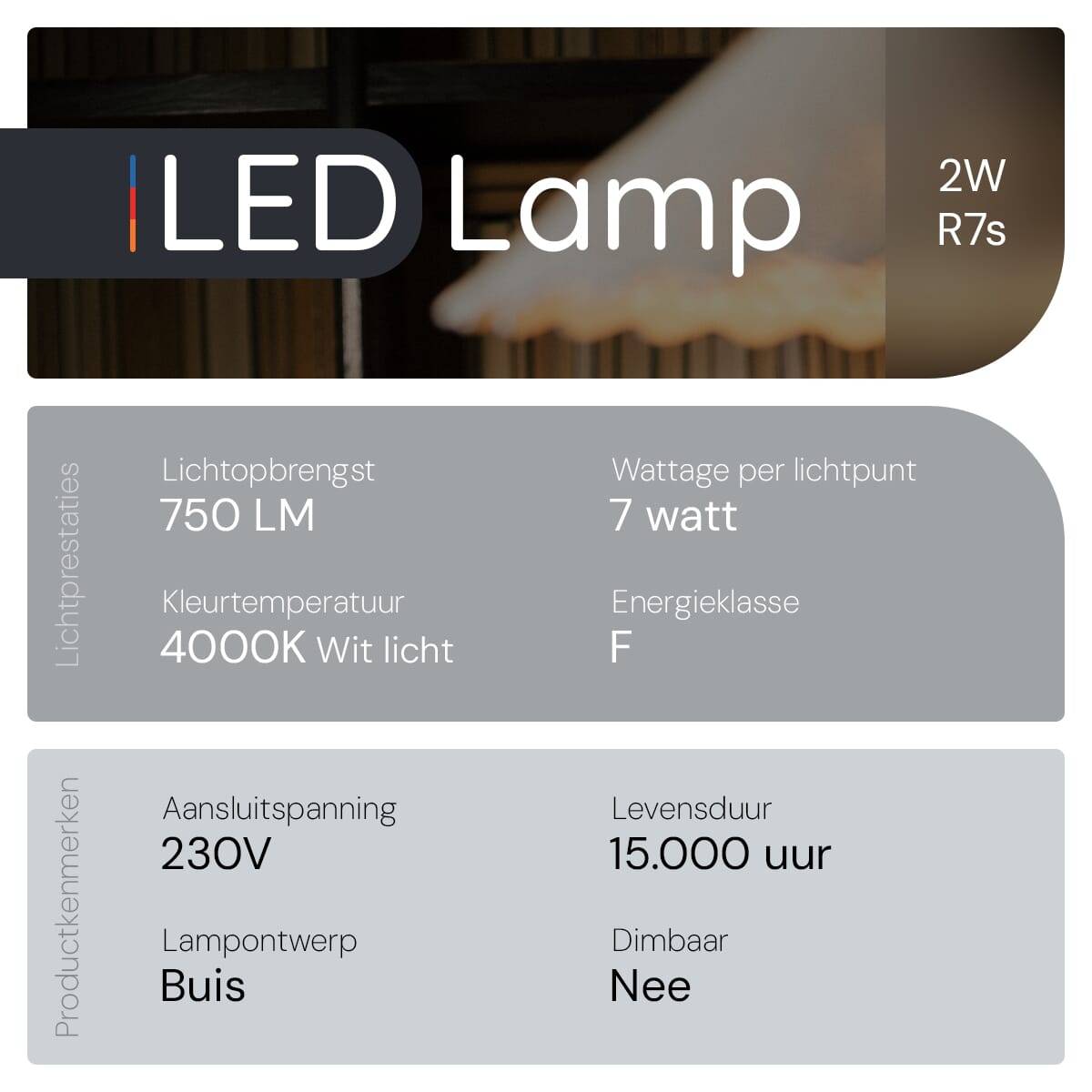 Avide R7s LED Staaflamp 118mm - 7W 220-240V - 4000K - 700lm - LED Lampjes Insteek - Wit licht - Vervangt 54W lamp - 3-1