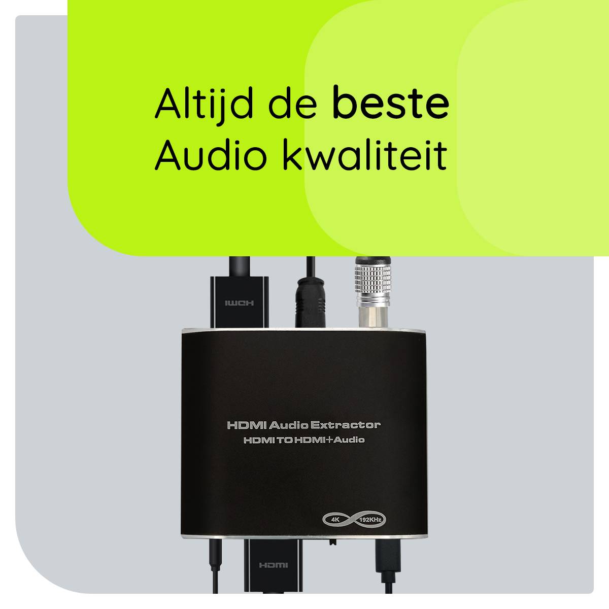 HDMI Audio Extractor 4K/2K - Audio Converter - HDMI In naar HDMI Out - Optisch (SPDIF), Coaxiaal + 3.5mm Audio - Met-1