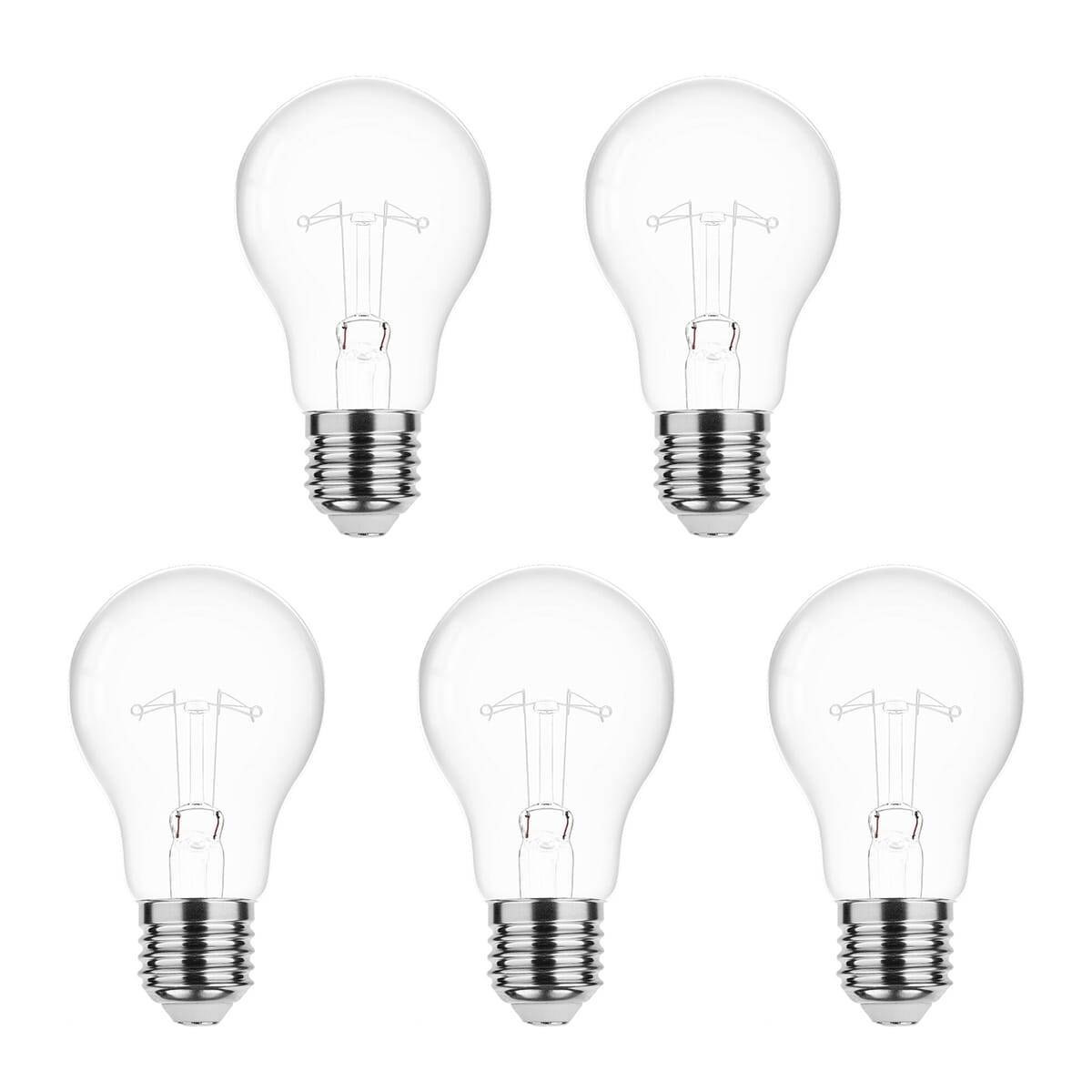 Technik E27 Wolfraam-Gloeilamp Dimbaar 75W - 2700K - Warm Wit - Gloeilamp Globe A55 - 5 stuks-0