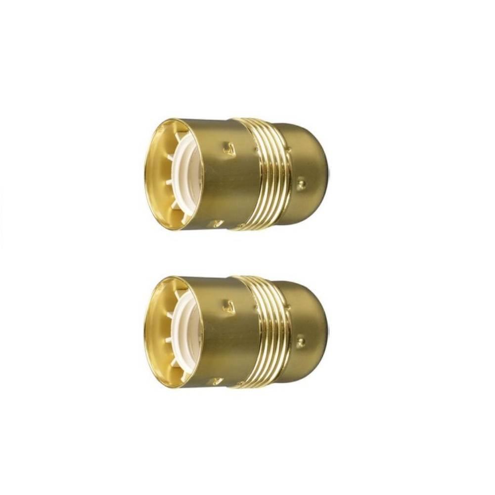Lamphouder - Glad - E27 - Messing - Per 2 stuks-0