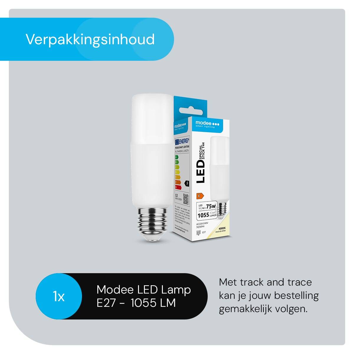Modee E27 LED Lamp 11.1W - 1055lm - 4000K - Neutraal Wit - LED Stick Lamp T44 - Vervangt 75W Halogeen Gloeilamp-4