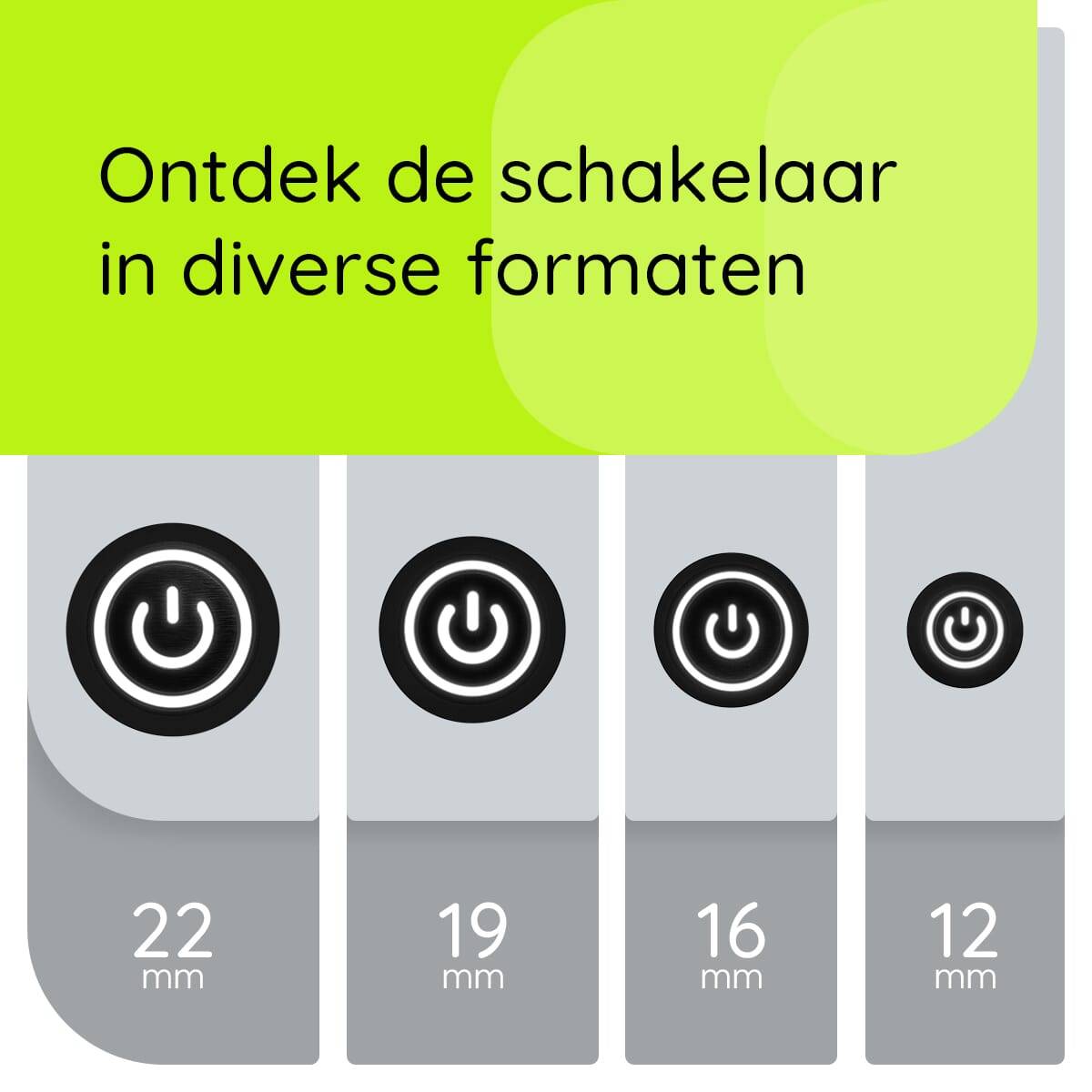 ProRide Metalen Drukschakelaar 220V ON-OFF - 12mm - Aan/uit schakelaar met Aansluitkabel - Spatwaterdicht - LED-3