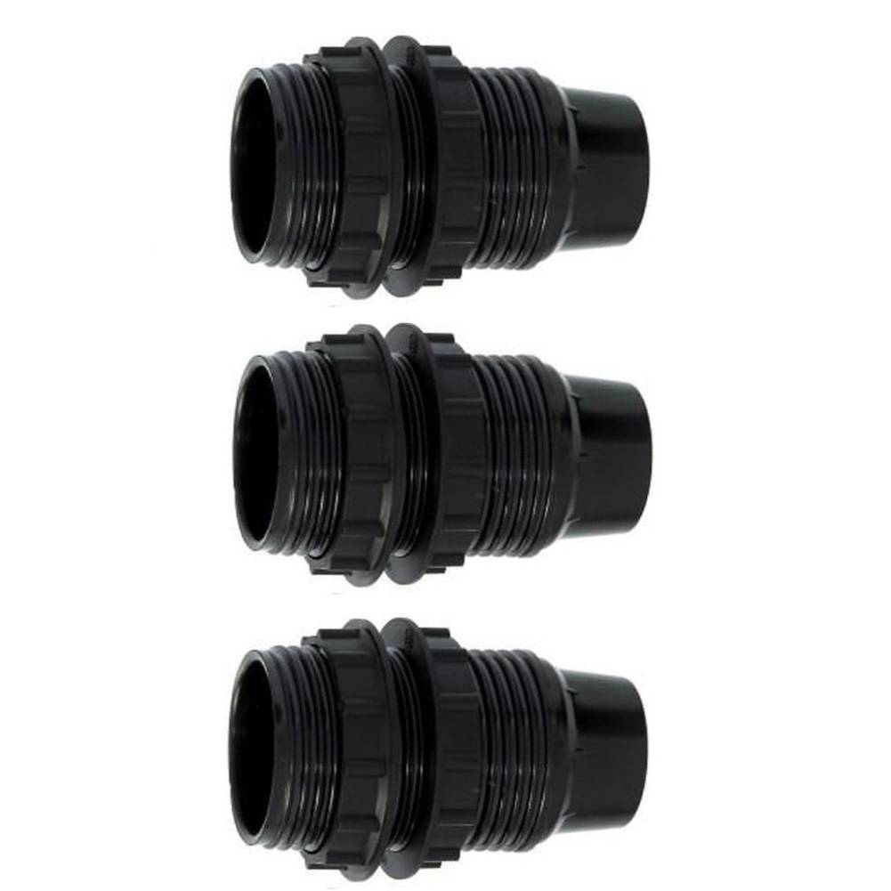 Lamphouder + 2 ringen - E14 - Zwart - Per 3 stuks-0