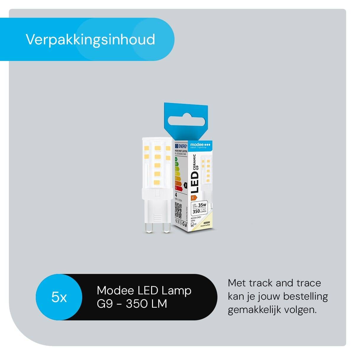 Modee LED Lamp G9 - 3.5W 4000K 350 LM 230V - LED Lamp insteek - Wit Licht - 5 stuks-4