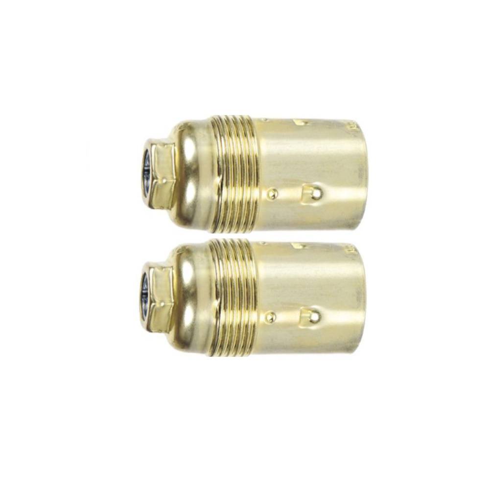 Lamphouder - Glad - E14 - Messing - Per 2 stuks-0