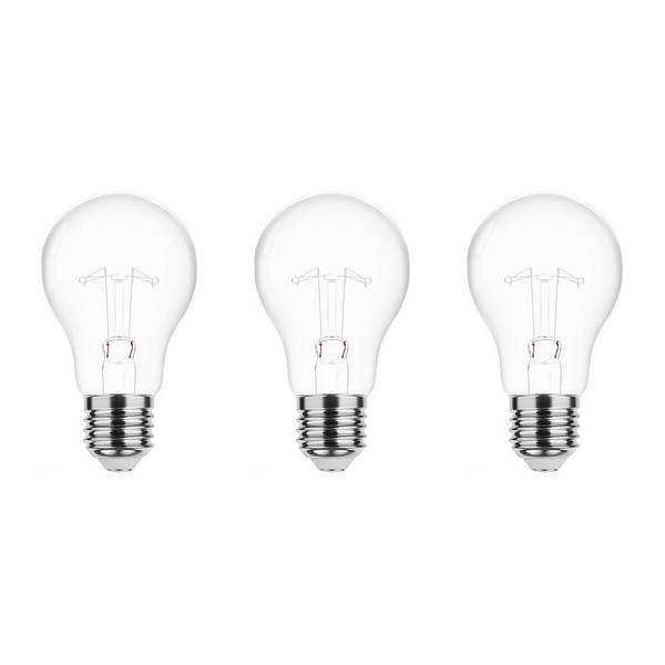 Technik E27 Wolfraam-Gloeilamp Dimbaar 60W - 2700K - Warm Wit - Gloeilamp Globe A55 - 3 stuks