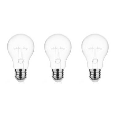 Technik E27 Wolfraam-Gloeilamp Dimbaar 60W - 2700K - Warm Wit - Gloeilamp Globe A55 - 3 stuks