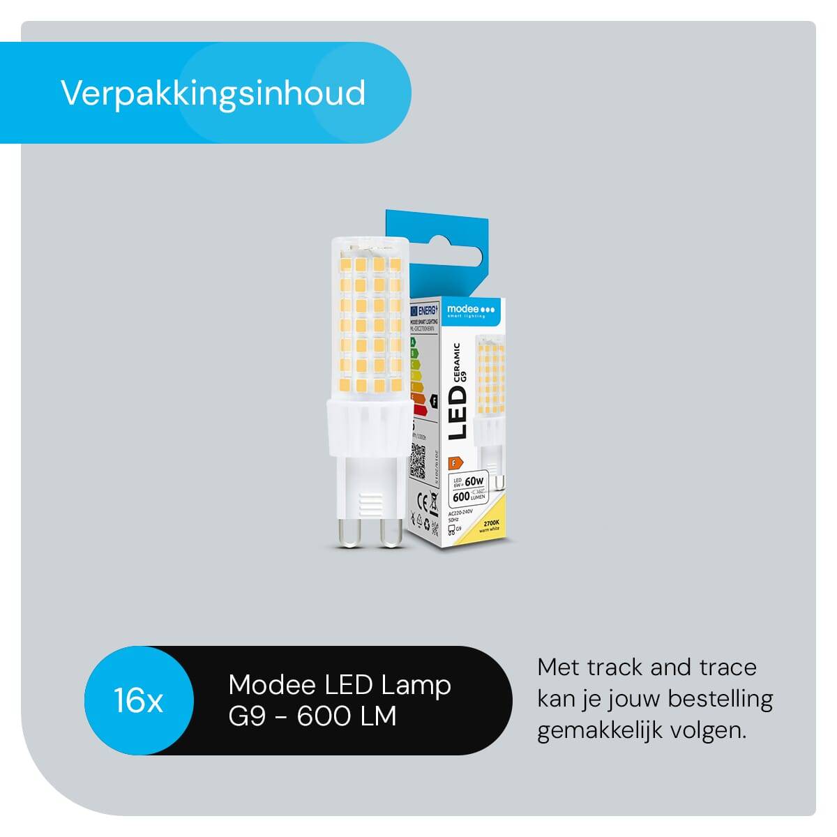 Modee LED Lamp G9 - 6W 2700K 600 LM 230V - LED Lamp insteek - Warm Wit - 16 stuks-4