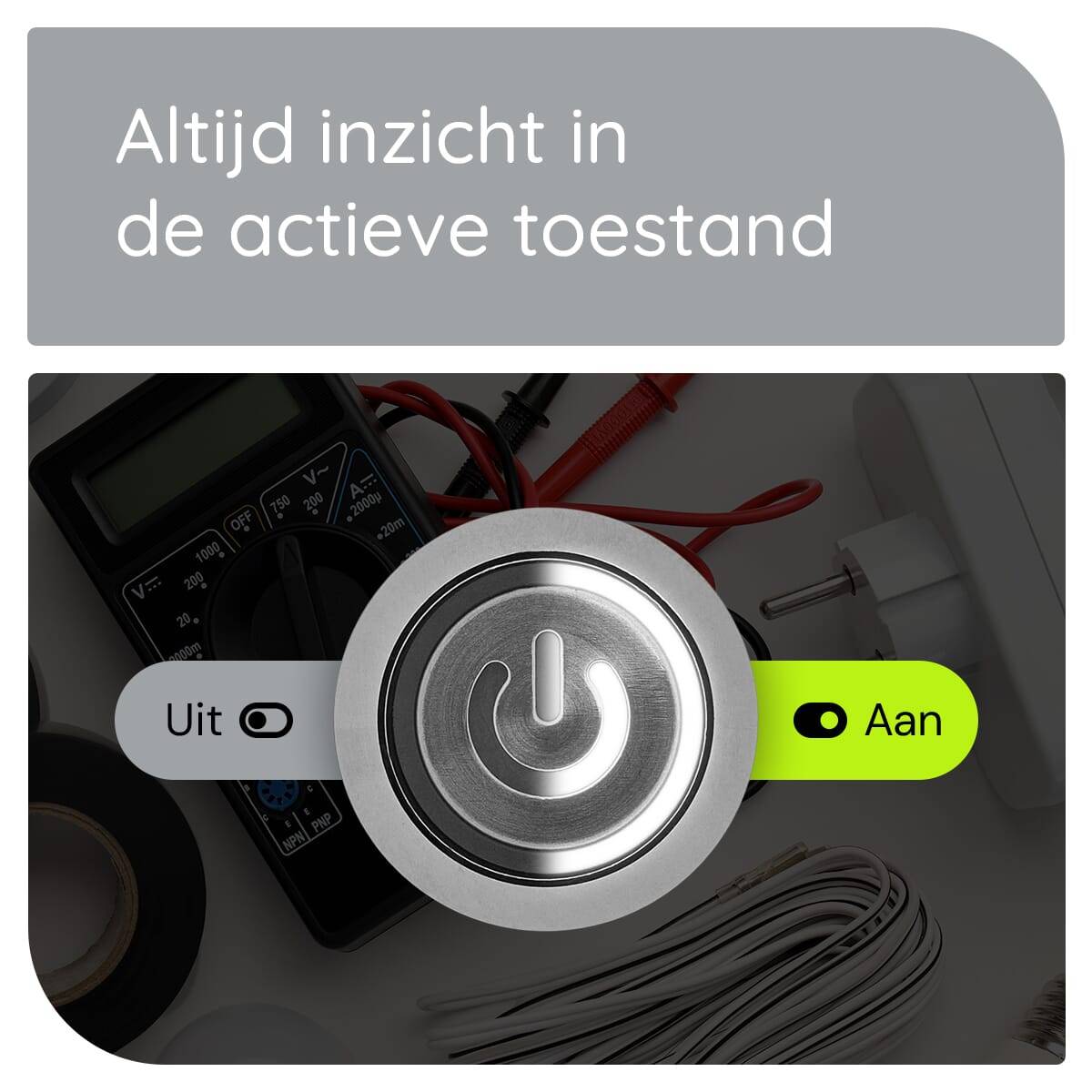 ProRide Metalen Drukschakelaar 220V ON-OFF - 19mm - Aan/uit schakelaar met Aansluitkabel - Spatwaterdicht - LED-2