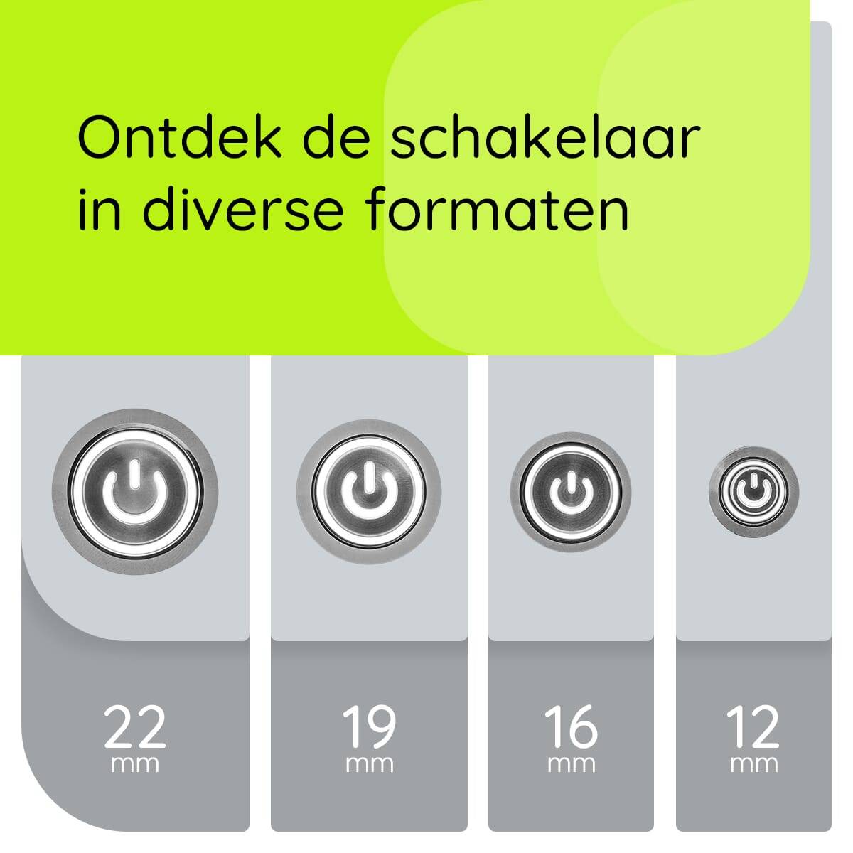 ProRide Metalen Drukschakelaar 220V ON-OFF - 19mm - Aan/uit schakelaar met Aansluitkabel - Spatwaterdicht - LED-3