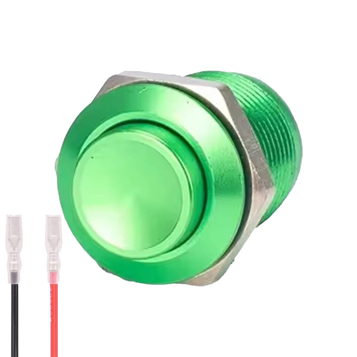 ProRide Metalen Mini Drukschakelaar 12V OFF-(ON) - 12mm - Pulsschakelaar met Aansluitkabel - 12V/24V - Groen - High-0