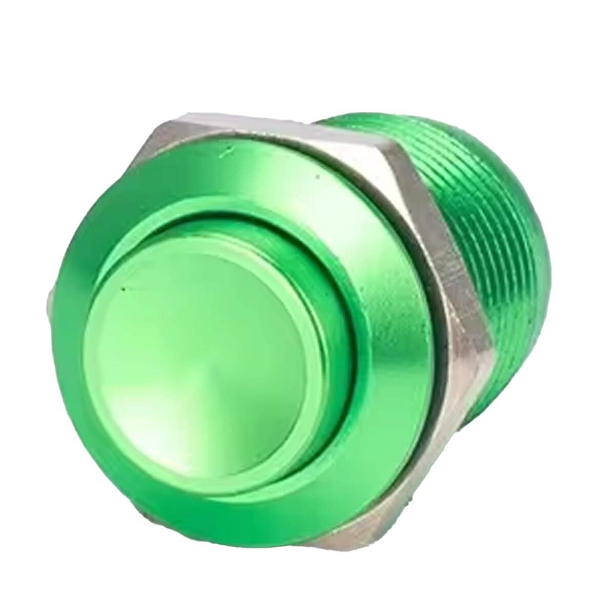 ProRide Metalen Mini Drukschakelaar 12V OFF-(ON) - 12mm - Pulsschakelaar - 12V/24V - Groen - High Surface-0