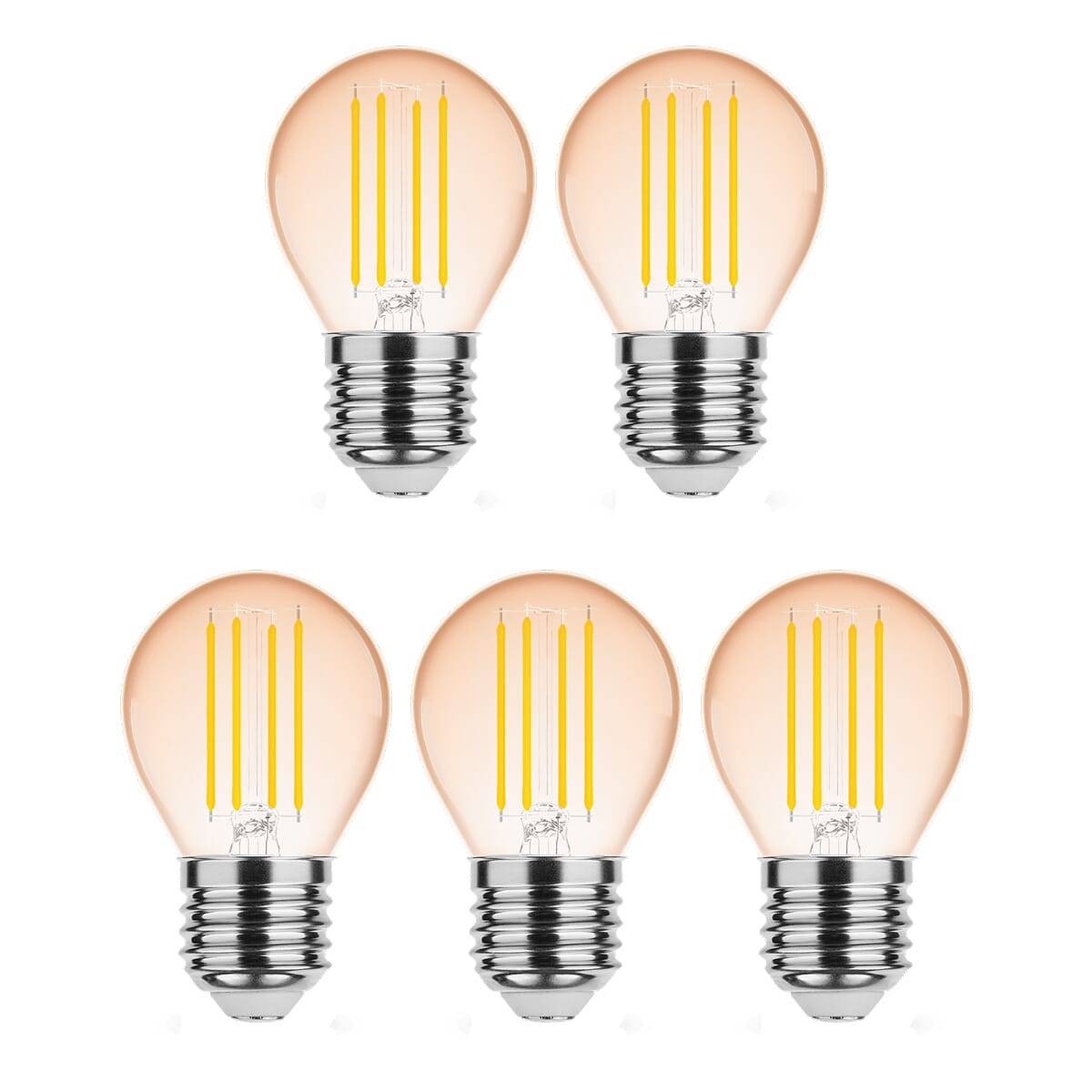 Modee E27 LED Lamp 4W - 320lm - 1800K - Warm Wit - LED Filament Amber Globe Mini P45 - Vervangt 28W Halogeen Gloeilamp --0
