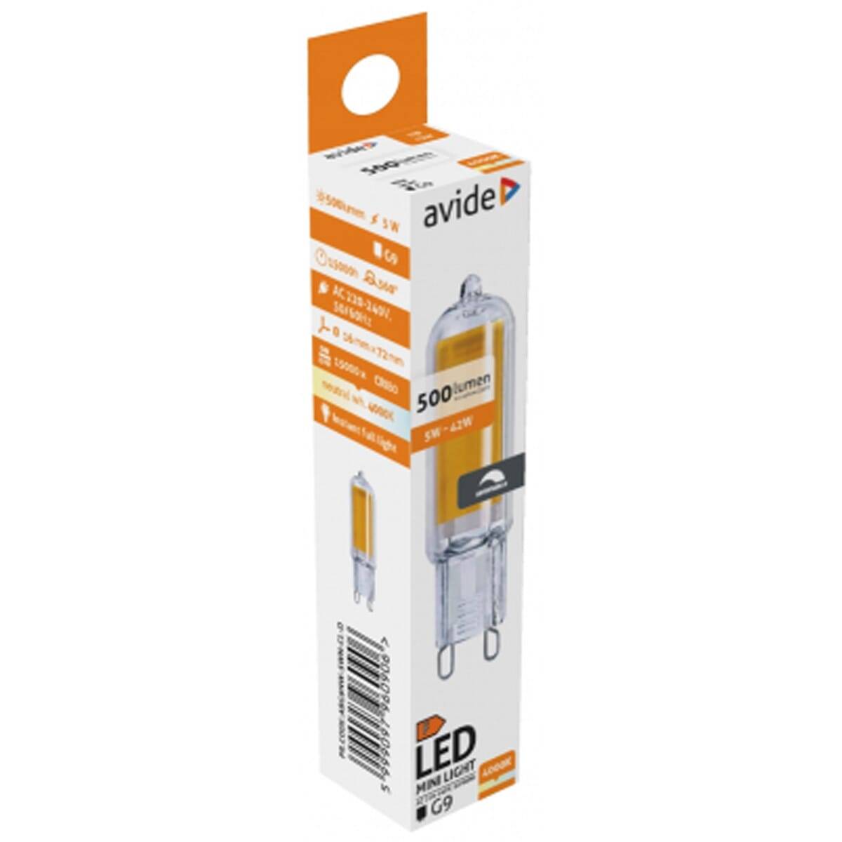 Avide G9 LED Insteeklamp 5W 220-240V - 4000K - 500lm - LED Lampjes Insteek - Wit licht - Vervangt 42W lamp - 3 stuks-3