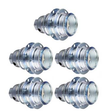 Lamphouder + 2 Ringen - E14 - Chroom - Per 5 stuks