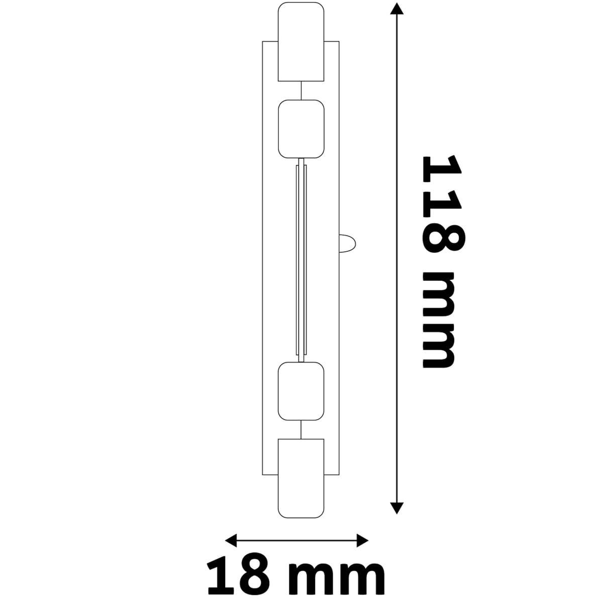 Avide R7S LED Staaflamp Dimbaar 118mm - 10W 220-240V - 4000K - 1000lm - LED Lampjes Insteek - Wit licht - Vervangt 72W-1