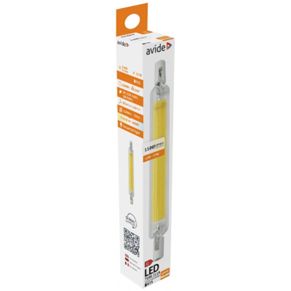 Avide R7S LED Staaflamp 118mm - 13W 220-240V - 4000K - 1100lm - LED Lampjes Insteek - Wit licht - Vervangt 77W lamp-2