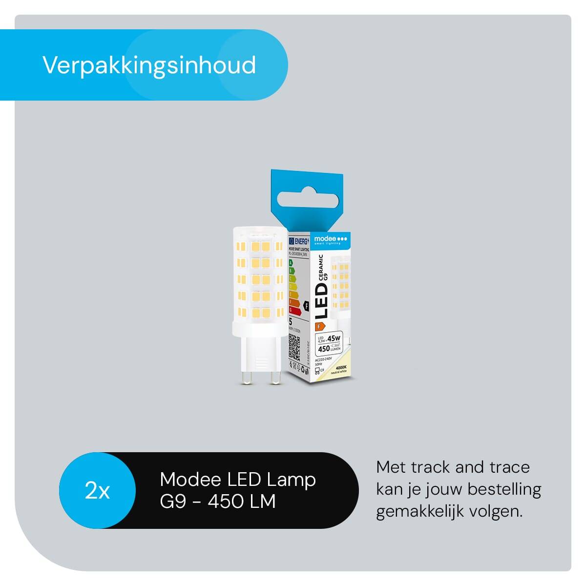 Modee LED Lamp G9 - 4.3W 4000K 450 LM 230V - LED Lamp insteek - Wit Licht - 2 stuks-4