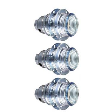 Lamphouder + 2 Ringen - E14 - Chroom - Per 3 stuks