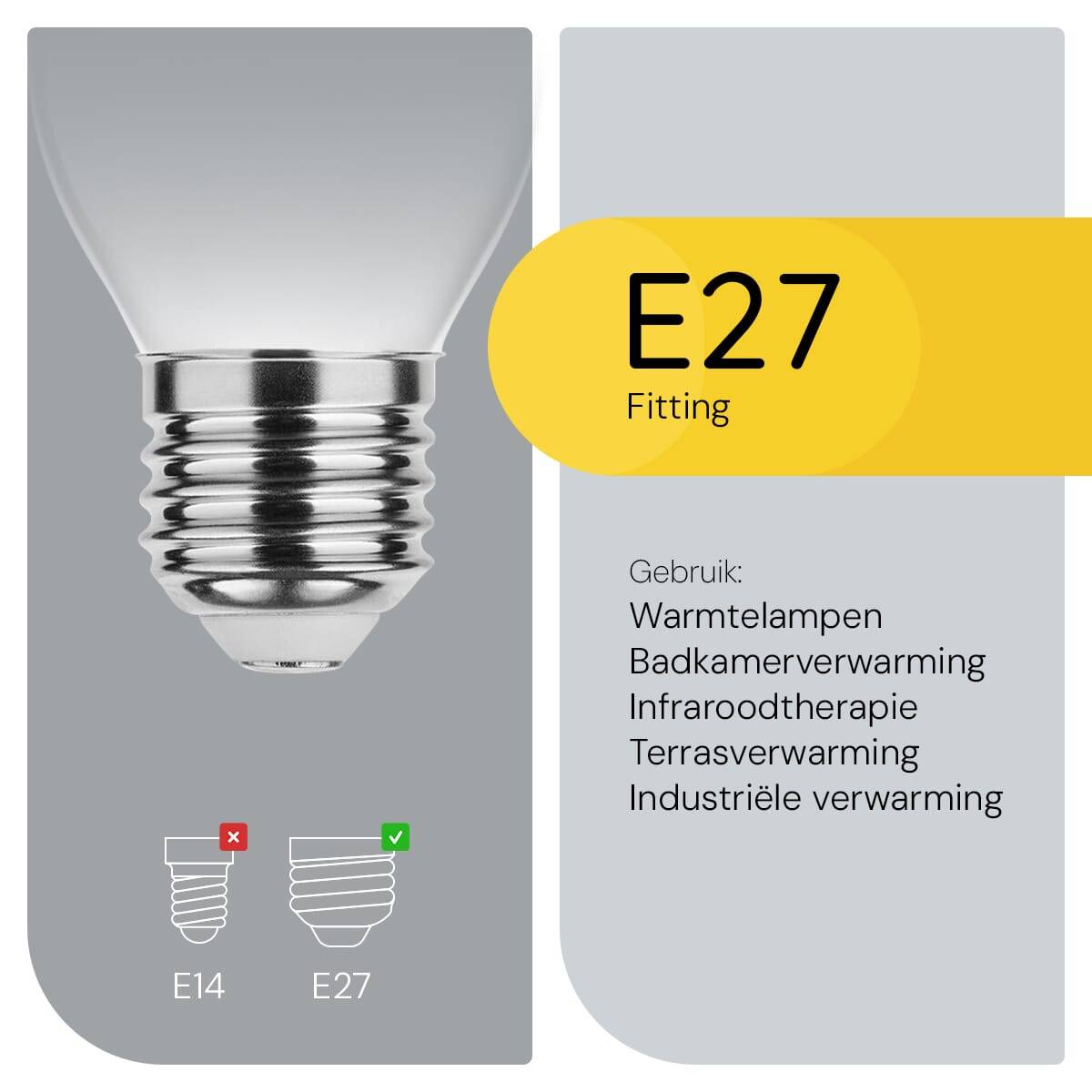 Technik E27 Infraroodlamp Dimbaar 250W - Half Infrarood Lamp R125-2
