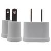 Orbit Electronic Reisstekker EU-USA/Canada - Type C/E/F naar A/B - Ongeaard - 2.5A - 600W - Wit - 3 stuks
