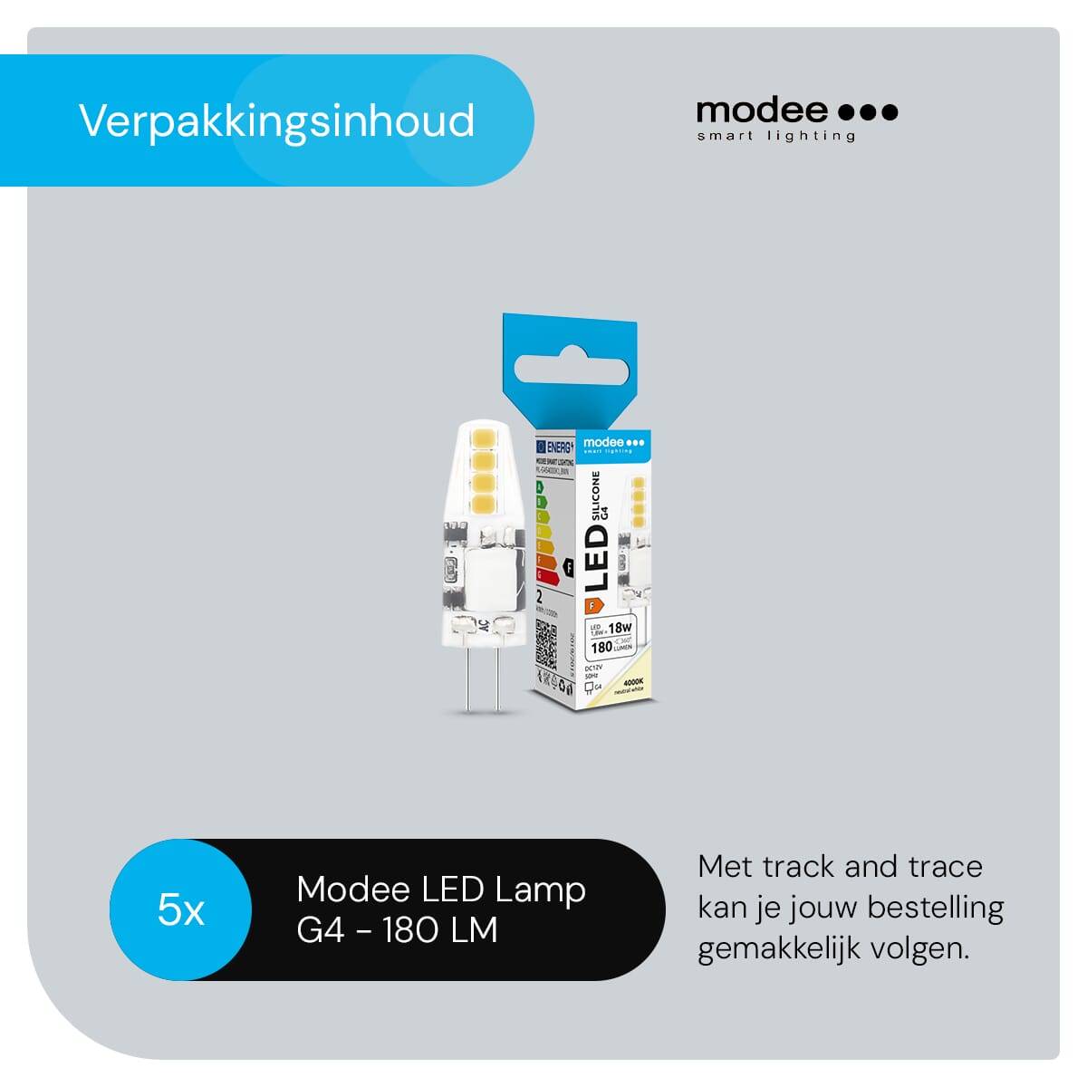 Modee LED Lamp G4 - 1.8W 4000K 180 LM 12V - LED Lamp insteek - Wit Licht - 5 stuks-4