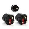 Reisstekker EU-Engeland/Ierland - Type C/E/F naar G - Geaard - 2.5A - 600W - Zwart - 2 stuks
