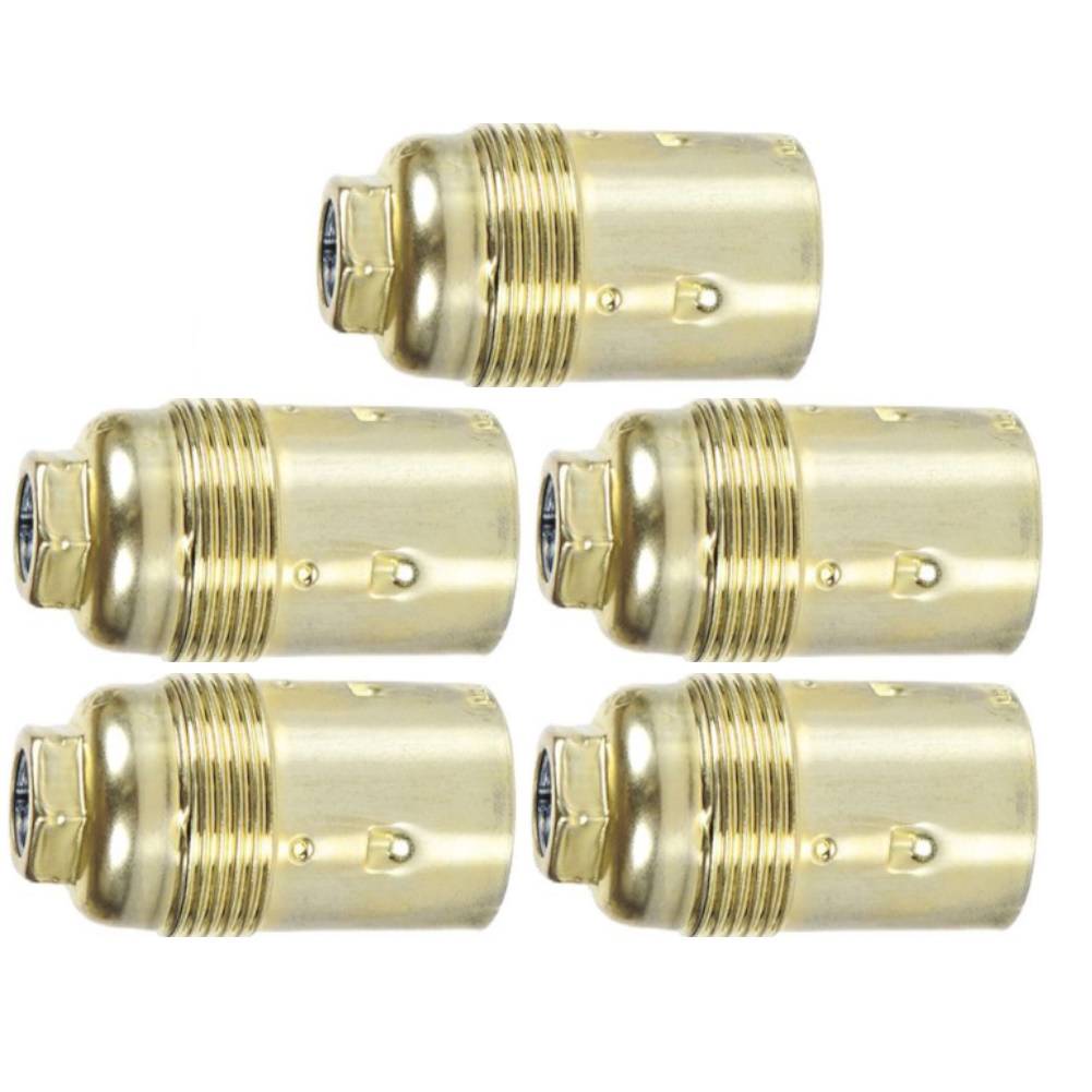 Lamphouder - Glad - E14 - Messing - Per 5 stuks-0