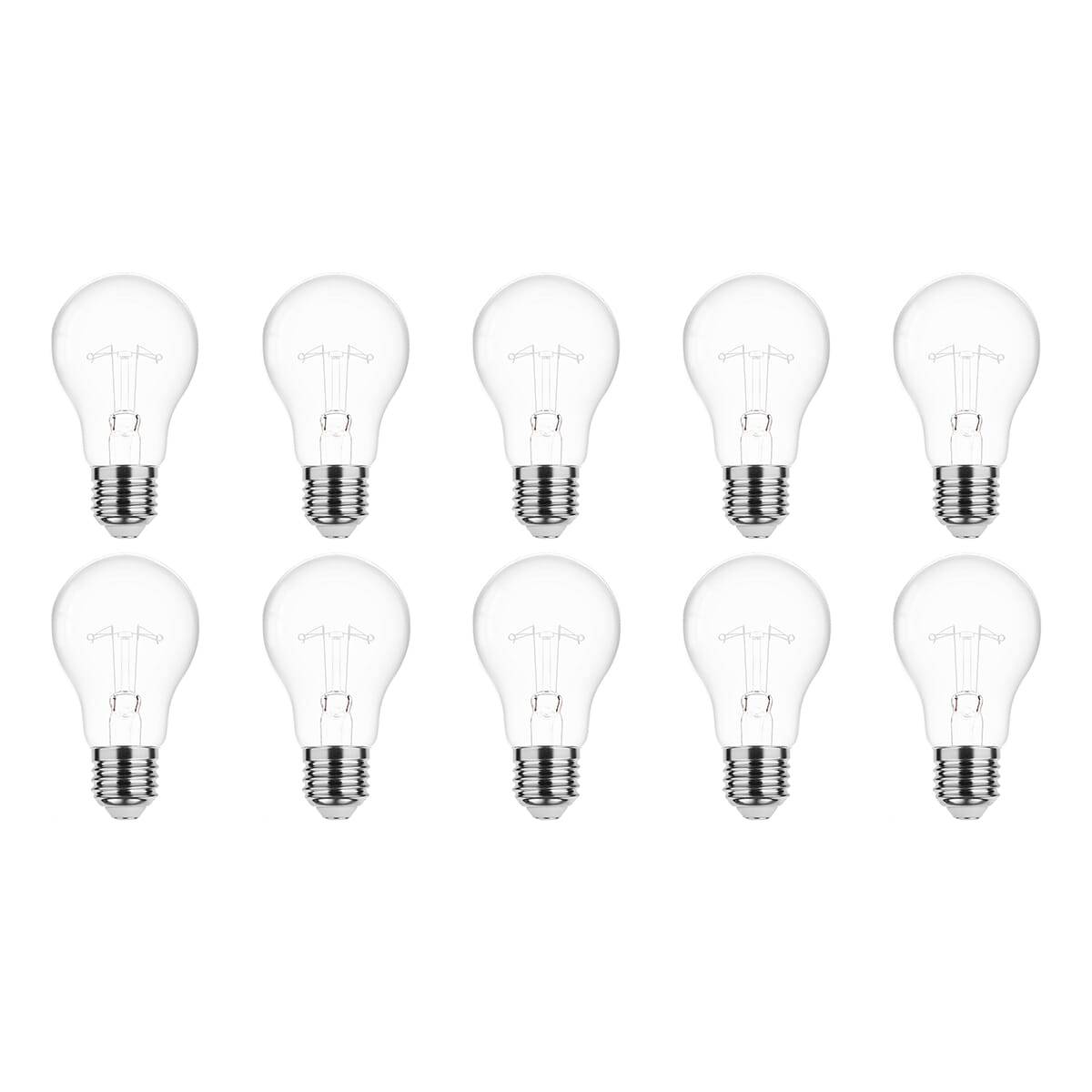 Technik E27 Wolfraam-Gloeilamp Dimbaar 75W - 2700K - Warm Wit - Gloeilamp Globe A55 - 10 stuks-0