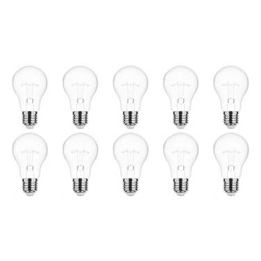 Technik E27 Wolfraam-Gloeilamp Dimbaar 75W - 2700K - Warm Wit - Gloeilamp Globe A55 - 10 stuks