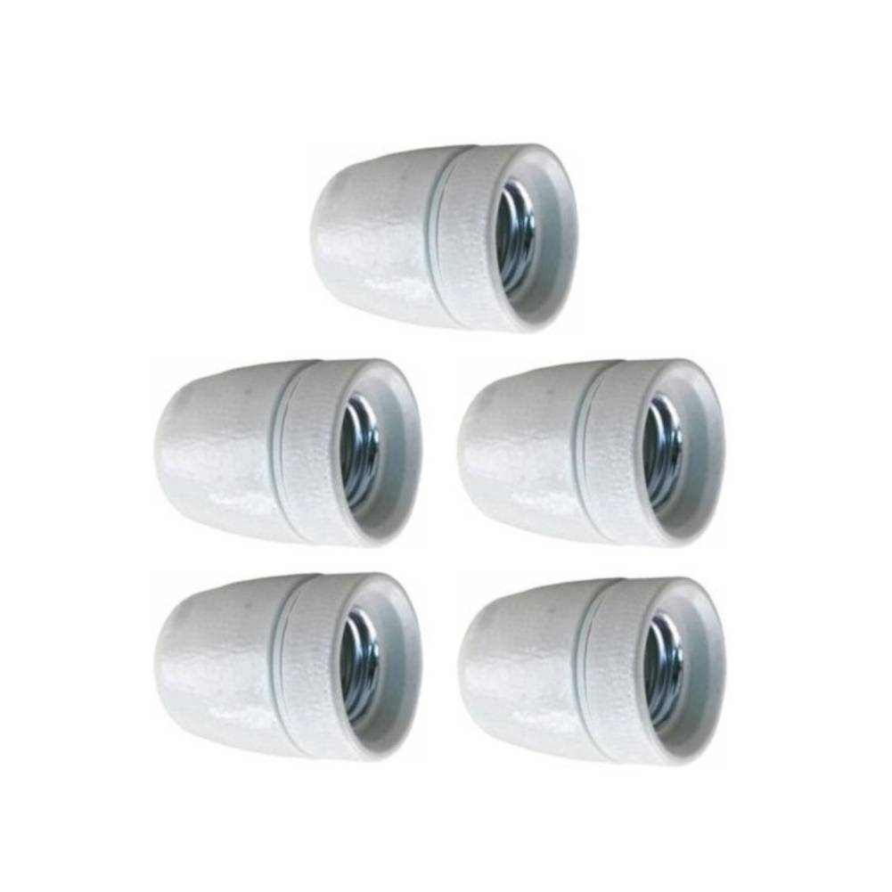 Lamphouder porselein - M10 - E27 - Wit - Per 5 stuks-0