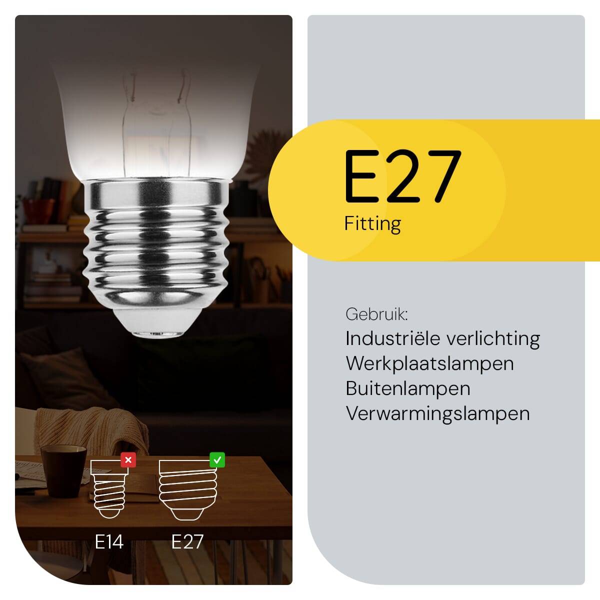 Technik E27 Wolfraam-Gloeilamp Dimbaar 200W - 2700K - Warm Wit - Gloeilamp Globe A70 - 10 stuks-4