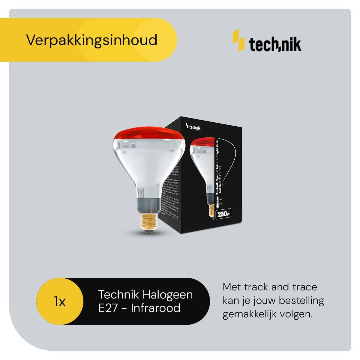 Technik E27 Infraroodlamp Dimbaar 250W - Half Infrarood Lamp R125-3