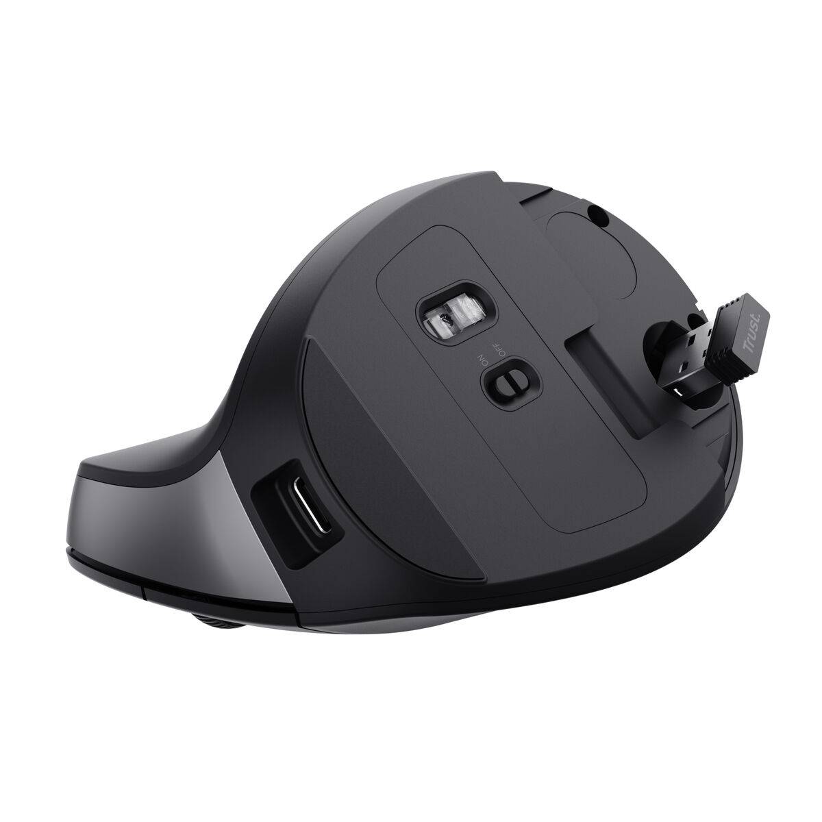 Trust Bayo II Verticale Muis, Ergonomisch, Draadloos, 2.4 GHz, Zwart (25145)-2