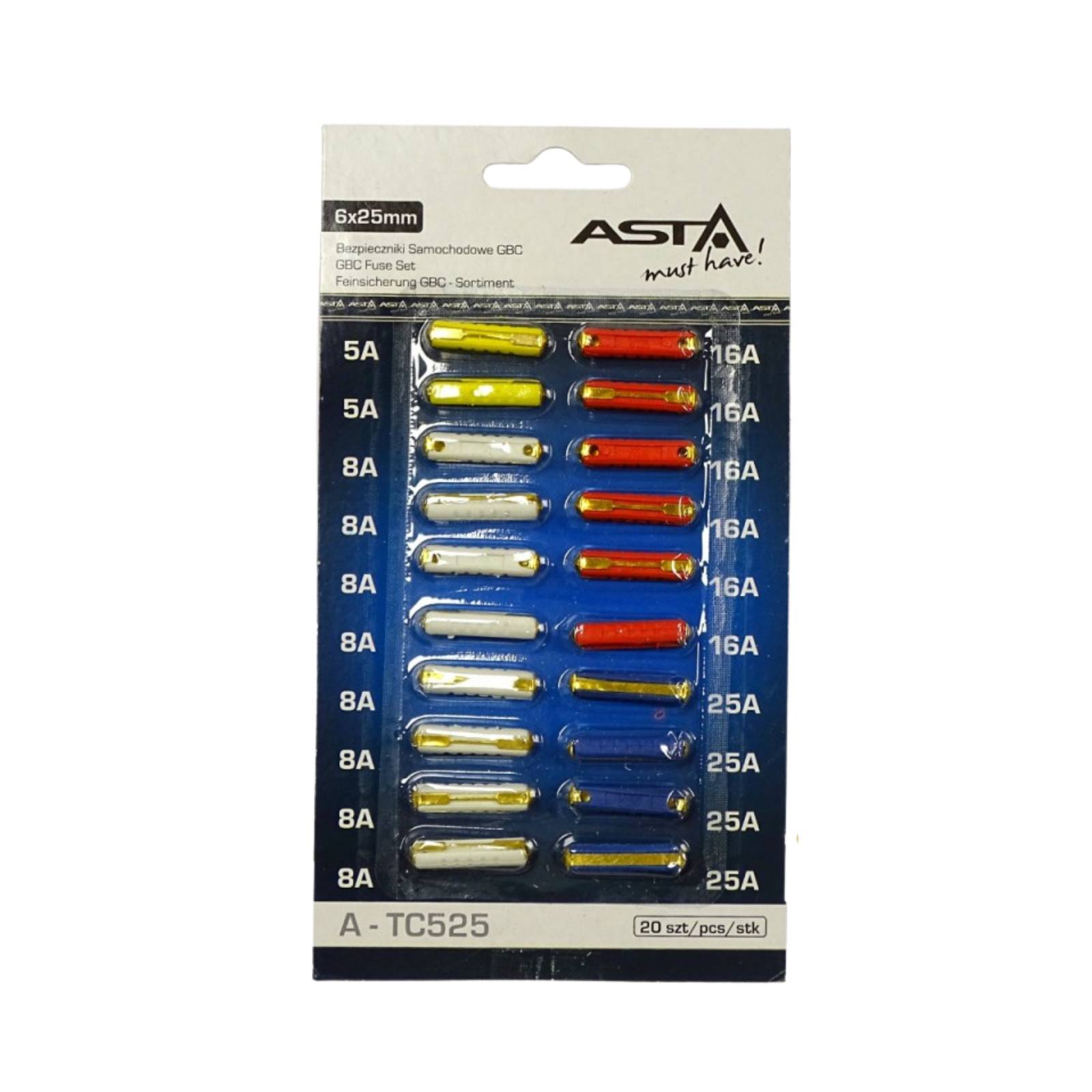 ASTA Steenzekering assortiment naar keramisch model GBC 6×25mm (20st)-1