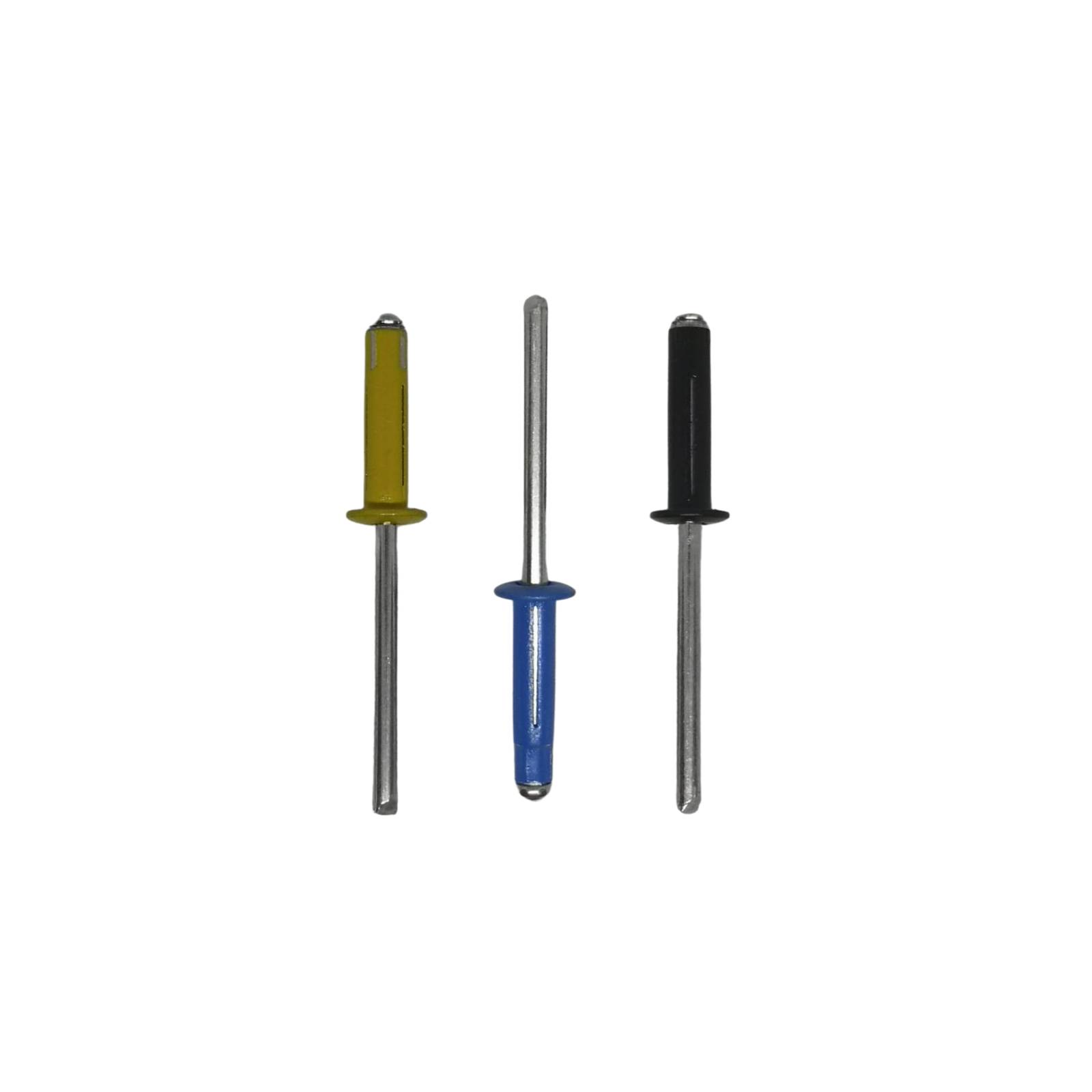 LB TOOLS professioneel kentekenplaat popnagel assortiment 60-delig geel, blauw en zwart-1