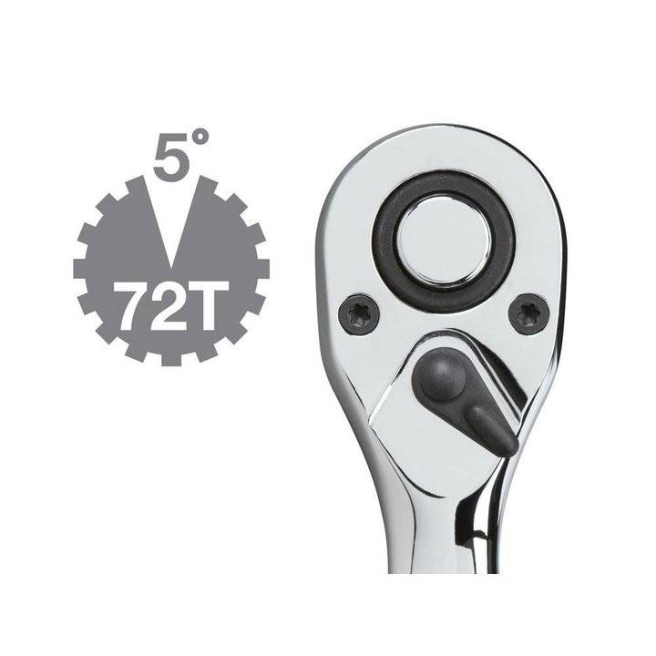 WEBER TOOLS 1/2" Ratelsleutel stubby omkeerbaar 72 tands-1