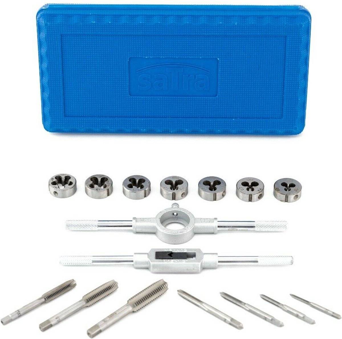 SATRA Uitgebreide tapset en draadsnijset metrisch 16-delig M3 t/m M12 draadtap-1