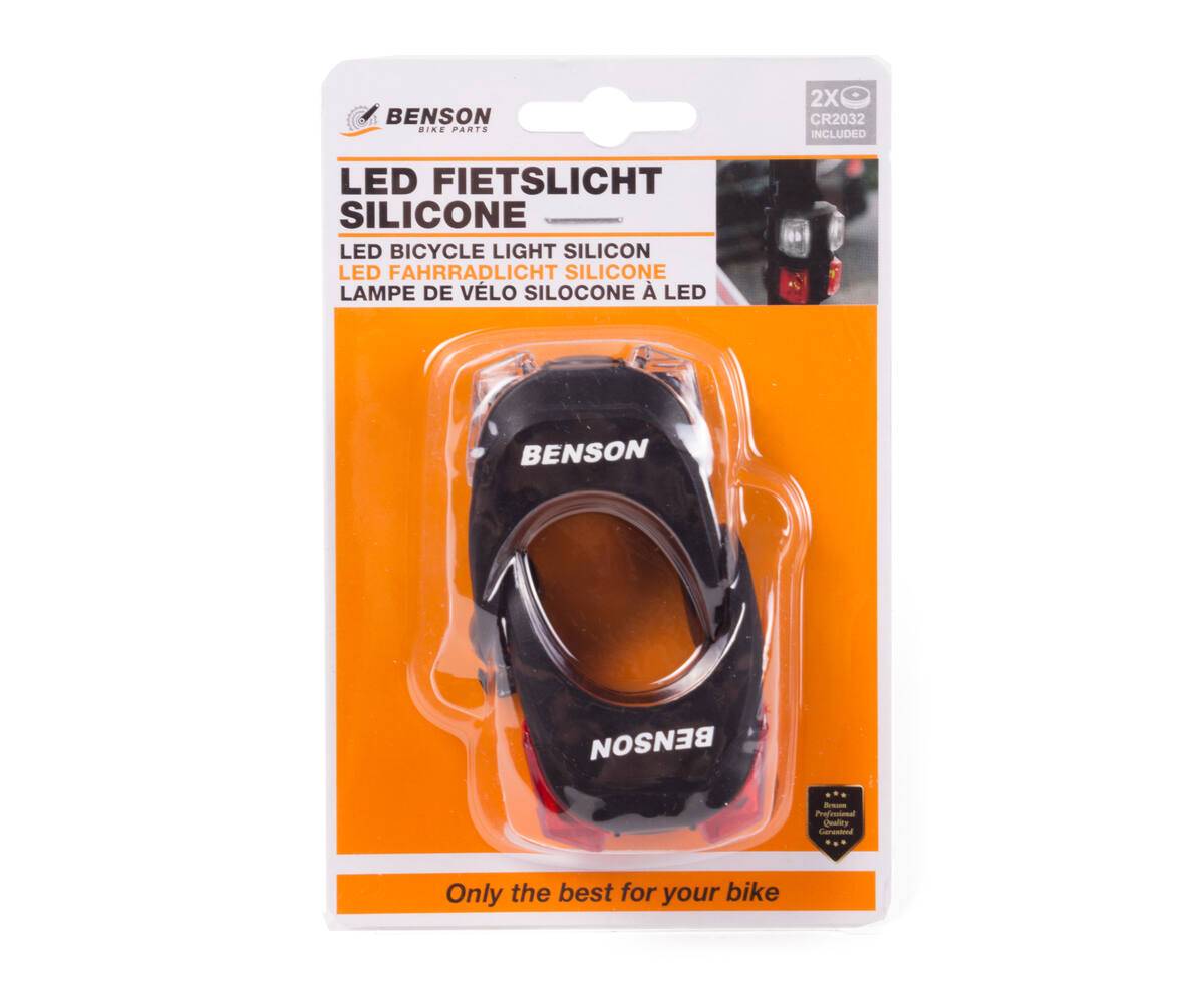 BENSON Set fietslampjes LED met siliconen banden-1