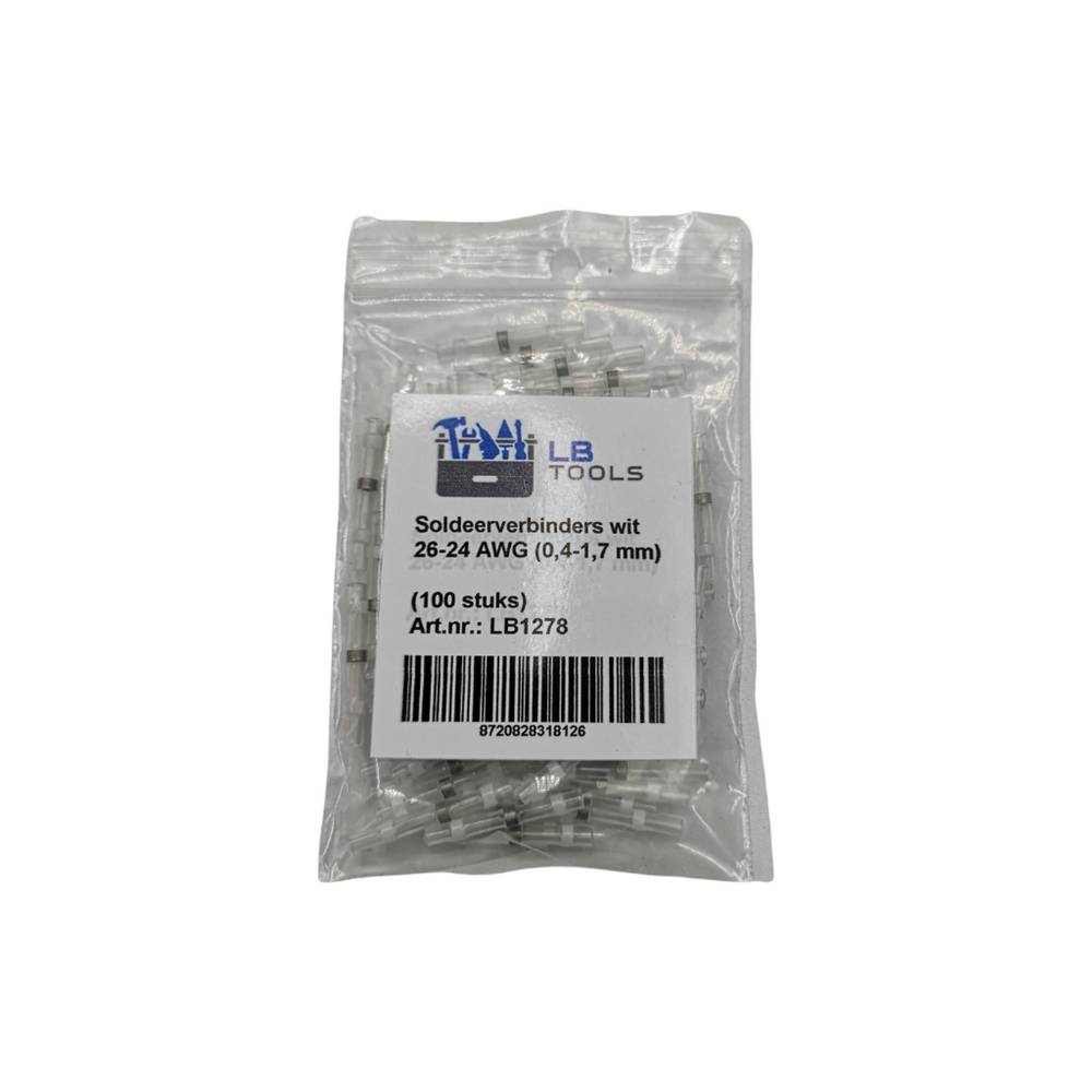 LB TOOLS Soldeerverbinders waterdicht wit 26-24 AWG 0,4-1,7 mm (100st)-0
