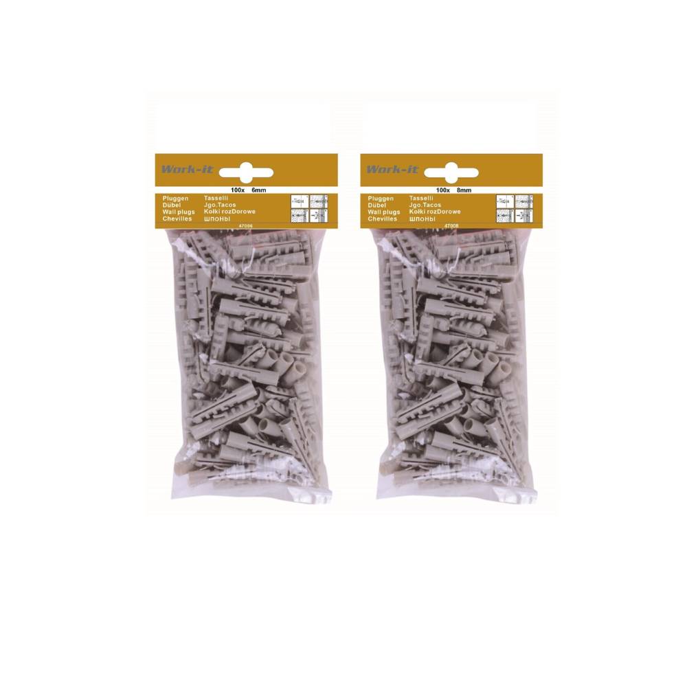 LB TOOLS Set muurpluggen 6 mm + 8 mm (200st)-0