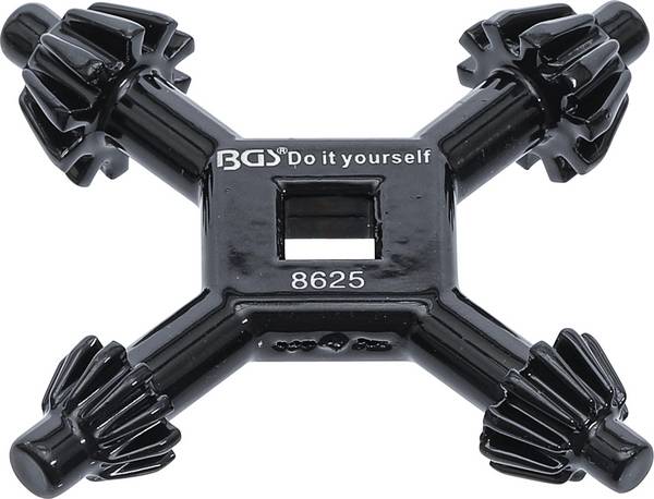 BGS 4 maten boorkopsleutel | voor de meeste boorkopmaten | Ø 4 / 5,5 / 6/7 mm