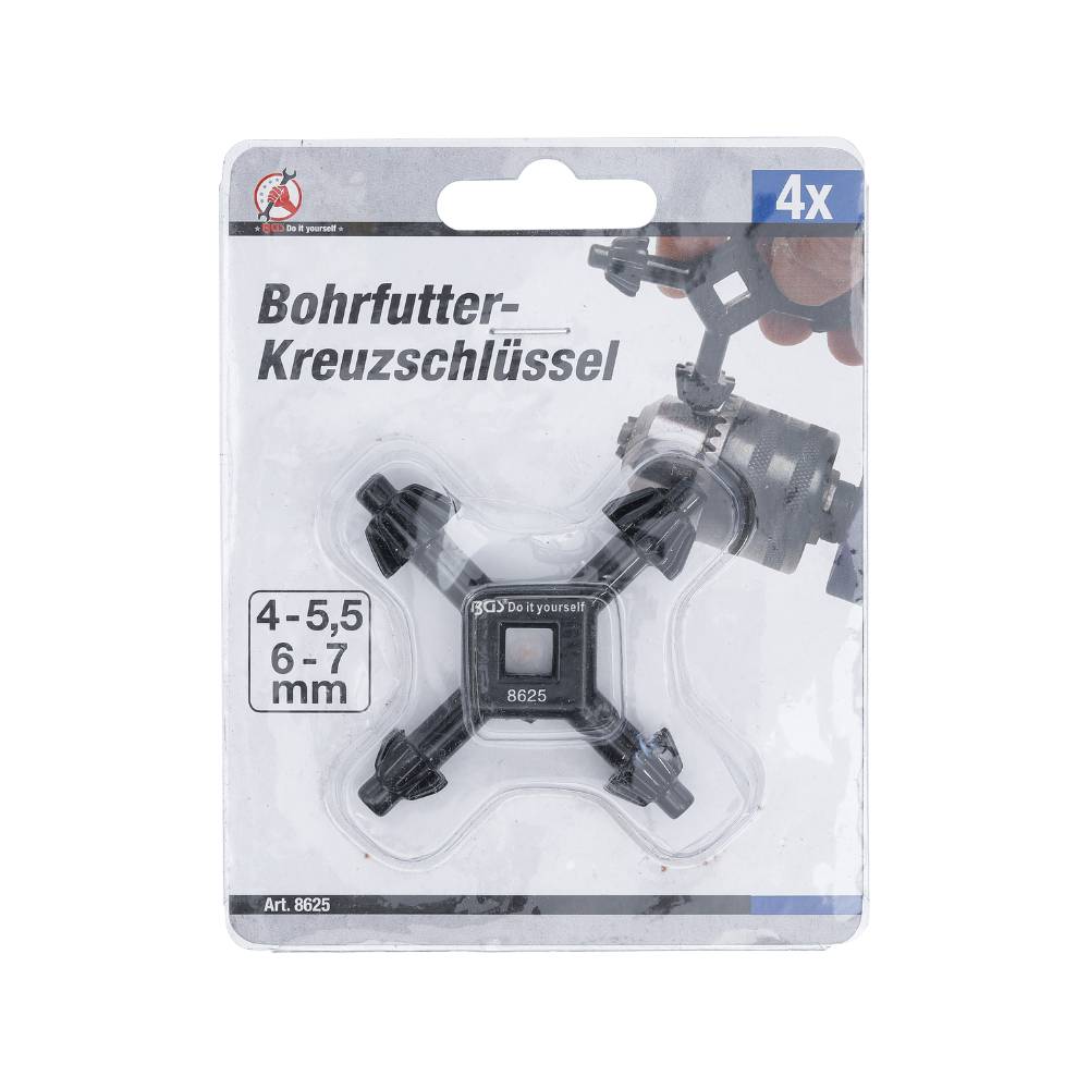 BGS 4 maten boorkopsleutel | voor de meeste boorkopmaten | Ø 4 / 5,5 / 6/7 mm-1