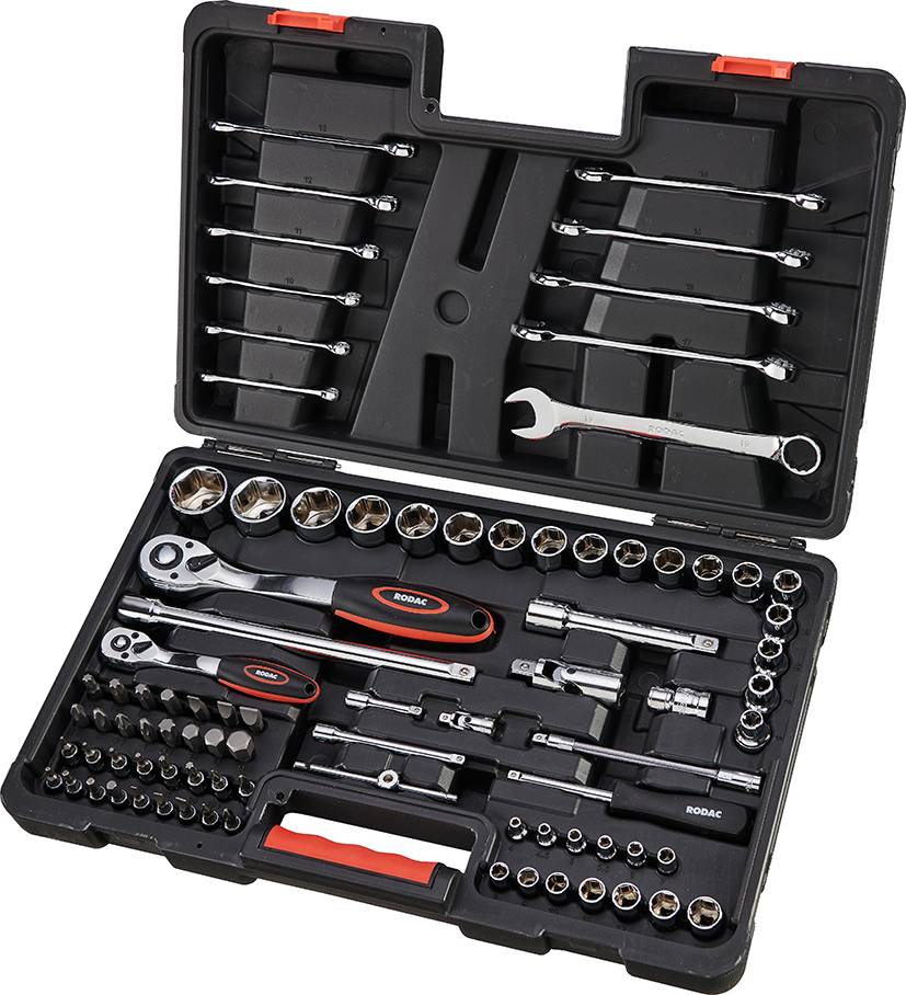 RODAC 1/2" 1/4" Gereedschapskoffer doppenset 86-delig-0