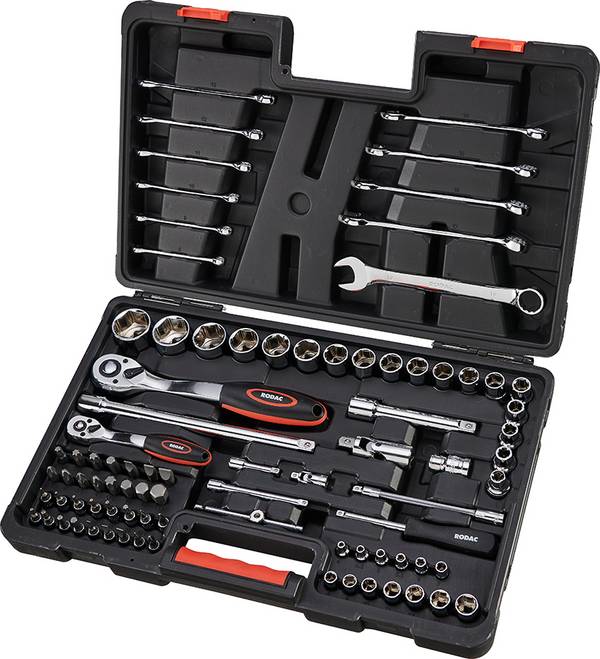 RODAC 1/2" 1/4" Gereedschapskoffer doppenset 86-delig